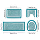 PALIFEUR Bathroom Rugs Sets, Non-Slip Bath Mat Set 4 Piece, Soft Comfortable Washable Bathroom Mat Set, Quicker Dry Bathroom Rug with Toilet Rug Blue