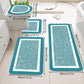 PALIFEUR Bathroom Rugs Sets, Non-Slip Bath Mat Set 4 Piece, Soft Comfortable Washable Bathroom Mat Set, Quicker Dry Bathroom Rug with Toilet Rug Blue