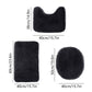 PALIFEUR Bathroom Rugs Sets, Non-Slip Bath Mat Set 3 Piece, Soft Comfortable Washable Bathroom Mat Set, Quicker Dry Bathroom Rug with Toilet Rug Black