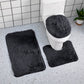 PALIFEUR Bathroom Rugs Sets, Non-Slip Bath Mat Set 3 Piece, Soft Comfortable Washable Bathroom Mat Set, Quicker Dry Bathroom Rug with Toilet Rug Black