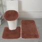 PALIFEUR Bathroom Rugs Sets, Non-Slip Bath Mat Set 3 Piece, Soft Comfortable Washable Bathroom Mat Set, Quicker Dry Bathroom Rug with Toilet Rug Brown