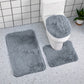 PALIFEUR Bathroom Rugs Sets, Non-Slip Bath Mat Set 3 Piece, Soft Comfortable Washable Bathroom Mat Set, Quicker Dry Bathroom Rug with Toilet Rug Dark Gray