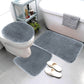 PALIFEUR Bathroom Rugs Sets, Non-Slip Bath Mat Set 3 Piece, Soft Comfortable Washable Bathroom Mat Set, Quicker Dry Bathroom Rug with Toilet Rug Dark Gray