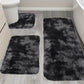 Tyidzon 5Pc Bath Mats for Bathroom, Quick-Dry Bathroom Rugs Sets Washable Non-Slip Bath Mat Ultra Soft Absorbent with U-Shaped Toilet for Bathroom, Tub, Shower, Gray 01-Black