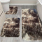 Tyidzon 5Pc Bath Mats for Bathroom, Quick-Dry Bathroom Rugs Sets Washable Non-Slip Bath Mat Ultra Soft Absorbent with U-Shaped Toilet for Bathroom, Tub, Shower, Gray 01-Brown