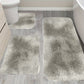 Tyidzon 5Pc Bath Mats for Bathroom, Quick-Dry Bathroom Rugs Sets Washable Non-Slip Bath Mat Ultra Soft Absorbent with U-Shaped Toilet for Bathroom, Tub, Shower, Gray 01-Gray