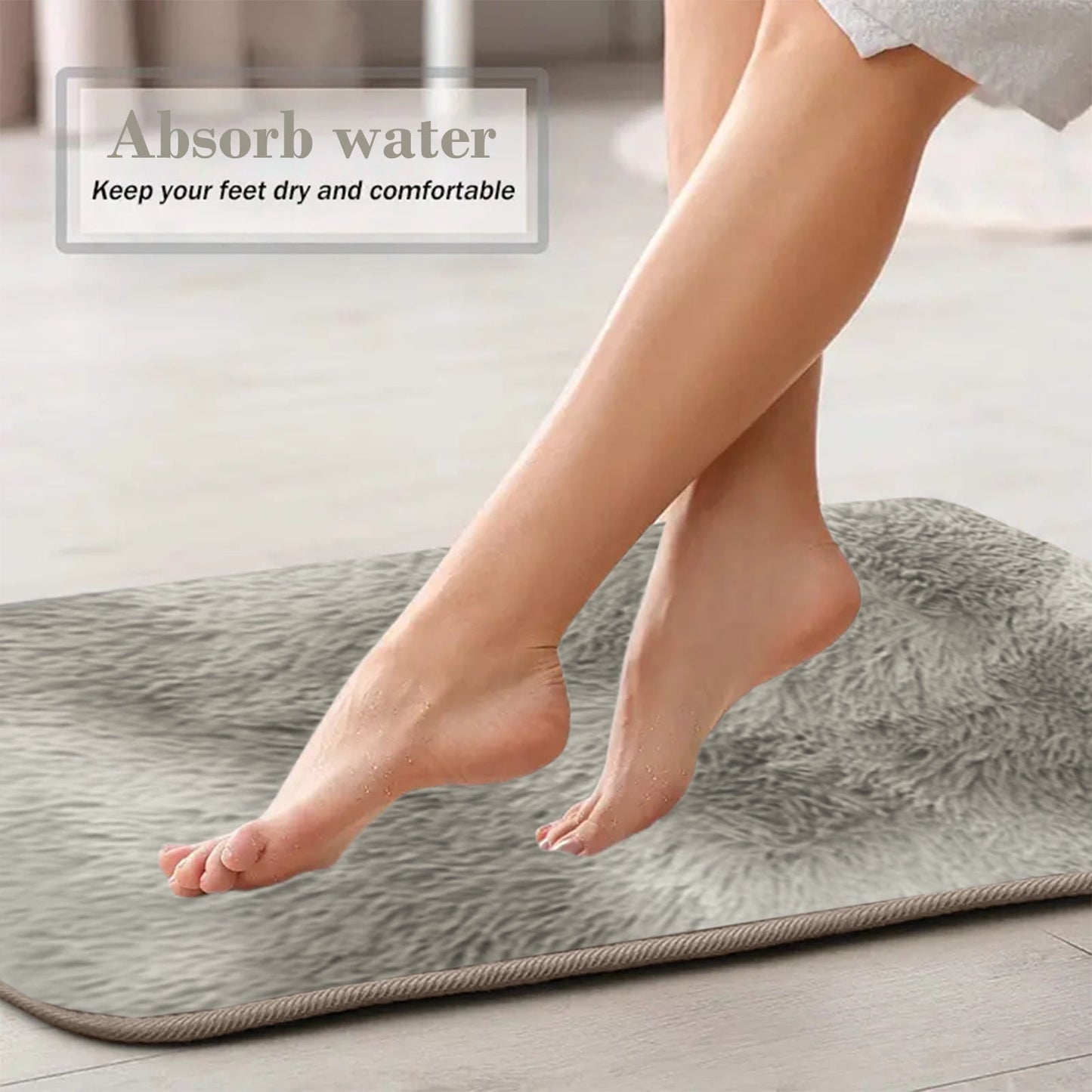 Tyidzon 5Pc Bath Mats for Bathroom, Quick-Dry Bathroom Rugs Sets Washable Non-Slip Bath Mat Ultra Soft Absorbent with U-Shaped Toilet for Bathroom, Tub, Shower, Gray 01-Gray