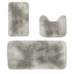 Tyidzon 5Pc Bath Mats for Bathroom, Quick-Dry Bathroom Rugs Sets Washable Non-Slip Bath Mat Ultra Soft Absorbent with U-Shaped Toilet for Bathroom, Tub, Shower, Gray 01-Gray