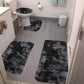 Tyidzon 5Pc Bath Mats for Bathroom, Quick-Dry Bathroom Rugs Sets Washable Non-Slip Bath Mat Ultra Soft Absorbent with U-Shaped Toilet for Bathroom, Tub, Shower, Gray 02-Black