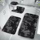 Tyidzon 5Pc Bath Mats for Bathroom, Quick-Dry Bathroom Rugs Sets Washable Non-Slip Bath Mat Ultra Soft Absorbent with U-Shaped Toilet for Bathroom, Tub, Shower, Gray 02-Black
