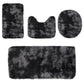 Tyidzon 5Pc Bath Mats for Bathroom, Quick-Dry Bathroom Rugs Sets Washable Non-Slip Bath Mat Ultra Soft Absorbent with U-Shaped Toilet for Bathroom, Tub, Shower, Gray 02-Black