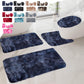Tyidzon 5Pc Bath Mats for Bathroom, Quick-Dry Bathroom Rugs Sets Washable Non-Slip Bath Mat Ultra Soft Absorbent with U-Shaped Toilet for Bathroom, Tub, Shower, Gray 02-Blue