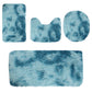 Tyidzon 5Pc Bath Mats for Bathroom, Quick-Dry Bathroom Rugs Sets Washable Non-Slip Bath Mat Ultra Soft Absorbent with U-Shaped Toilet for Bathroom, Tub, Shower, Gray 02-Blue