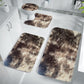 Tyidzon 5Pc Bath Mats for Bathroom, Quick-Dry Bathroom Rugs Sets Washable Non-Slip Bath Mat Ultra Soft Absorbent with U-Shaped Toilet for Bathroom, Tub, Shower, Gray 02-Brown