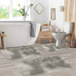 Tyidzon 5Pc Bath Mats for Bathroom, Quick-Dry Bathroom Rugs Sets Washable Non-Slip Bath Mat Ultra Soft Absorbent with U-Shaped Toilet for Bathroom, Tub, Shower, Gray 02-Gray