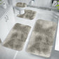 Tyidzon 5Pc Bath Mats for Bathroom, Quick-Dry Bathroom Rugs Sets Washable Non-Slip Bath Mat Ultra Soft Absorbent with U-Shaped Toilet for Bathroom, Tub, Shower, Gray 02-Gray