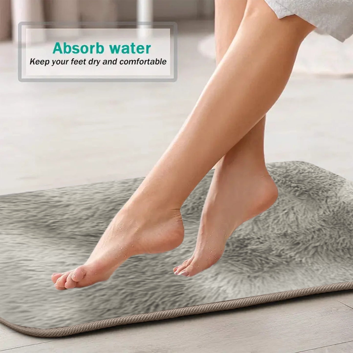 Tyidzon 5Pc Bath Mats for Bathroom, Quick-Dry Bathroom Rugs Sets Washable Non-Slip Bath Mat Ultra Soft Absorbent with U-Shaped Toilet for Bathroom, Tub, Shower, Gray 02-Gray