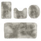 Tyidzon 5Pc Bath Mats for Bathroom, Quick-Dry Bathroom Rugs Sets Washable Non-Slip Bath Mat Ultra Soft Absorbent with U-Shaped Toilet for Bathroom, Tub, Shower, Gray 02-Gray