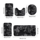 Tyidzon 5Pc Bath Mats for Bathroom, Quick-Dry Bathroom Rugs Sets Washable Non-Slip Bath Mat Ultra Soft Absorbent with U-Shaped Toilet for Bathroom, Tub, Shower, Gray 03-Black