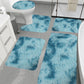 Tyidzon 5Pc Bath Mats for Bathroom, Quick-Dry Bathroom Rugs Sets Washable Non-Slip Bath Mat Ultra Soft Absorbent with U-Shaped Toilet for Bathroom, Tub, Shower, Gray 03-Blue