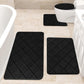Clearance Tyidzon Bathroom Rugs 4 Piece Ultra Soft & Non-Slip Memory Foam Bath Mats for Bathroom, Absorbent Quick-Drying Bath Mats for Shower Bathroom Floor Rugs Black