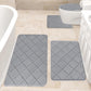 Clearance Tyidzon Bathroom Rugs 4 Piece Ultra Soft & Non-Slip Memory Foam Bath Mats for Bathroom, Absorbent Quick-Drying Bath Mats for Shower Bathroom Floor Rugs Gray
