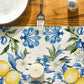 Blue Lemon Iris Summer Table Runner, Seasonal Spring Kitchen Dining Table Decor for Home Party Decor 13x72 Inch