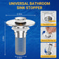 2PCS Bathroom Sink Stopper Strainer, Pop-Up Bathroom Sink Drain Strainer with Removable Stainless Steel Hair Catcher Basket, Universal Fit for US Bathroom Sinks, Bathtubs, Showers & Floor Drains