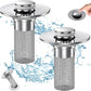Bathroom Sink Drain Strainer, Pop Up Sink Drain Filter with Removable Stainless Steel Filter Basket Hair Catcher, Bathroom Sink Drain Stopper, for Us Bathroom Sink Stopper Replacement (2pcs)
