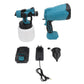 Paint Sprayer 200W 100ML Pot 3 Patterns Adjustable Flow Cordless Spray Paint Gun for Fence Furniture Wall Door EU Plug 100‑240V