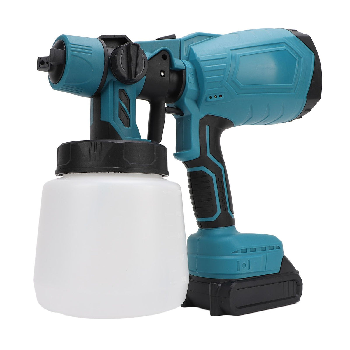 Paint Sprayer 200W 100ML Pot 3 Patterns Adjustable Flow Cordless Spray Paint Gun for Fence Furniture Wall Door EU Plug 100‑240V