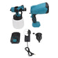Paint Sprayer 200W 100ML Pot 3 Patterns Adjustable Flow Cordless Spray Paint Gun for Fence Furniture Wall Door US Plug 100‑240V