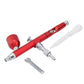 Dual Action Gravity Feed Airbrush Gun 0.3mm Spray Art Paint Tattoo Nail Tool Kit(Red)
