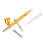 Dual Action Gravity Feed Airbrush Gun 0.3mm Spray Art Paint Tattoo Nail Tool Kit(Golden)