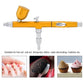 Dual Action Gravity Feed Airbrush Gun 0.3mm Spray Art Paint Tattoo Nail Tool Kit(Golden)