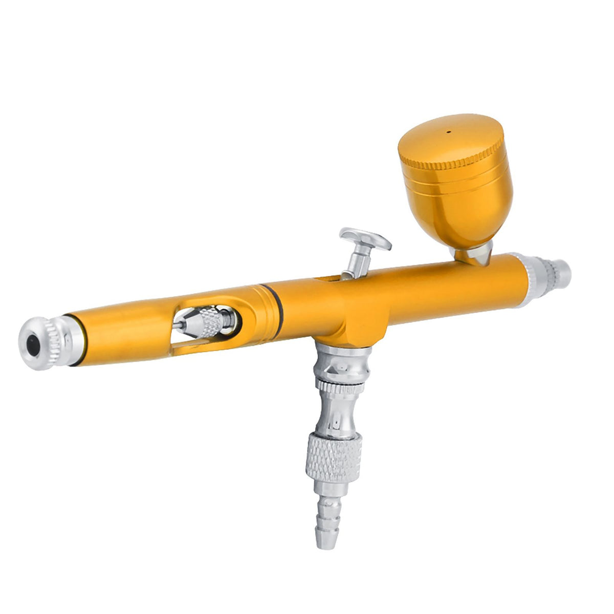 Dual Action Gravity Feed Airbrush Gun 0.3mm Spray Art Paint Tattoo Nail Tool Kit(Golden)