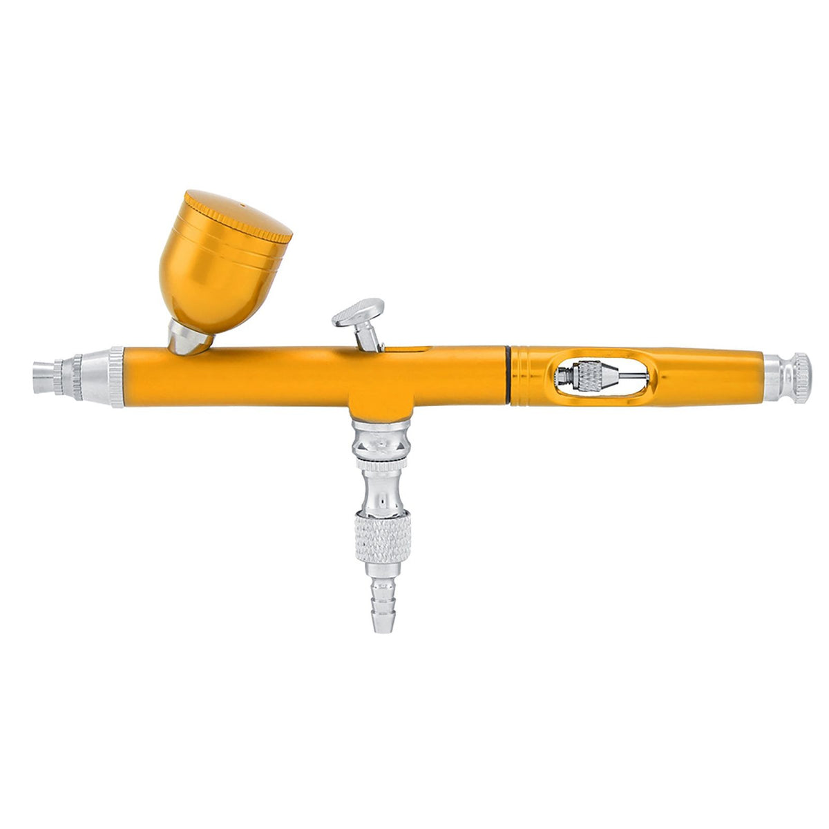 Dual Action Gravity Feed Airbrush Gun 0.3mm Spray Art Paint Tattoo Nail Tool Kit(Golden)