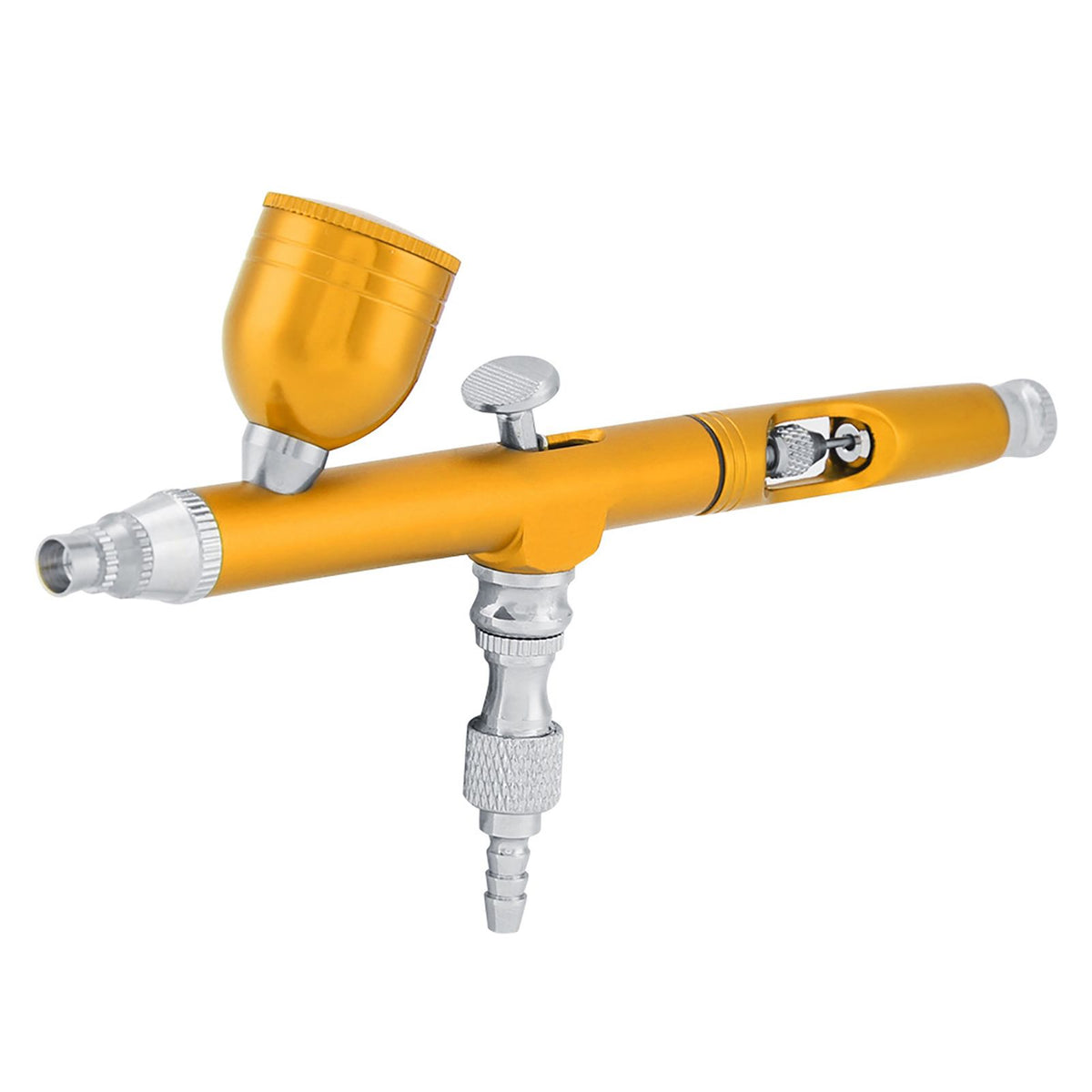Dual Action Gravity Feed Airbrush Gun 0.3mm Spray Art Paint Tattoo Nail Tool Kit(Golden)