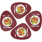 Placemats Set of 4 for Dining Table, Wine Red Leather Table Mats Place Mats Wipeable Washable Placemats for Kitchen Dining Table