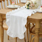 White Ruffled Table Runner Elegant Long Strip Mat for Coffee Table Tea Table Dining Table TV Cabin Holiday Home Decor Party Centerpiece Dining Room Buff Console Shelf Home Gathering Tea Space