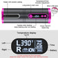 Portable Wireless Automatic Hair Curler for Travel with LED Temperature Display, Timer and USB Rechargeable (Pink)