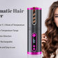 Portable Wireless Automatic Hair Curler for Travel with LED Temperature Display, Timer and USB Rechargeable (Pink)