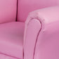 Kids Pink Couch Sofa Chair w/ Footstool in PU Leather