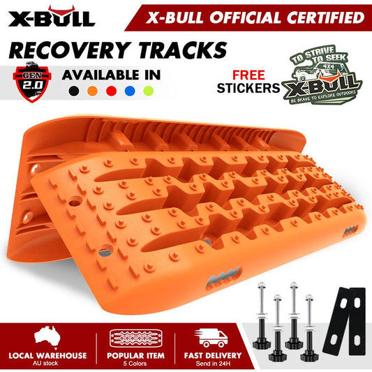 X-BULL Recovery tracks Sand Trucks Offroad With 4PCS Mounting Pins 4WDGen 2.0- Orange