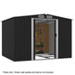 PLANTCRAFT Galvanised Steel Garden Shed 2.58 x 2.07 x 2.02m, with 2 Sliding Doors, 4 Air Vents, Gable Roof, Floor Frame, Black