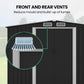 PLANTCRAFT Galvanised Steel Garden Shed 2.58 x 2.07 x 2.02m, with 2 Sliding Doors, 4 Air Vents, Gable Roof, Floor Frame, Black