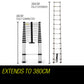 Bullet 3.8m Telescopic Aluminium Ladder Alloy Extension Extendable Steps Multi Portable