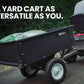 PLANTCRAFT 270kg Capacity Metal Dump Cart Garden Lawn Yard Farm Trolley, Tow Behind Ride on Mower