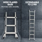 Bullet 2.9m Folding Aluminium Multipurpose Ladder, w/ Workshelf Platform, Spring Assisted Rapid Safety Lock Adjusters