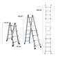 Bullet 4m Folding Aluminium Multipurpose Ladder, w/ Workshelf Platform, Spring Assisted Rapid Safety Lock Adjusters